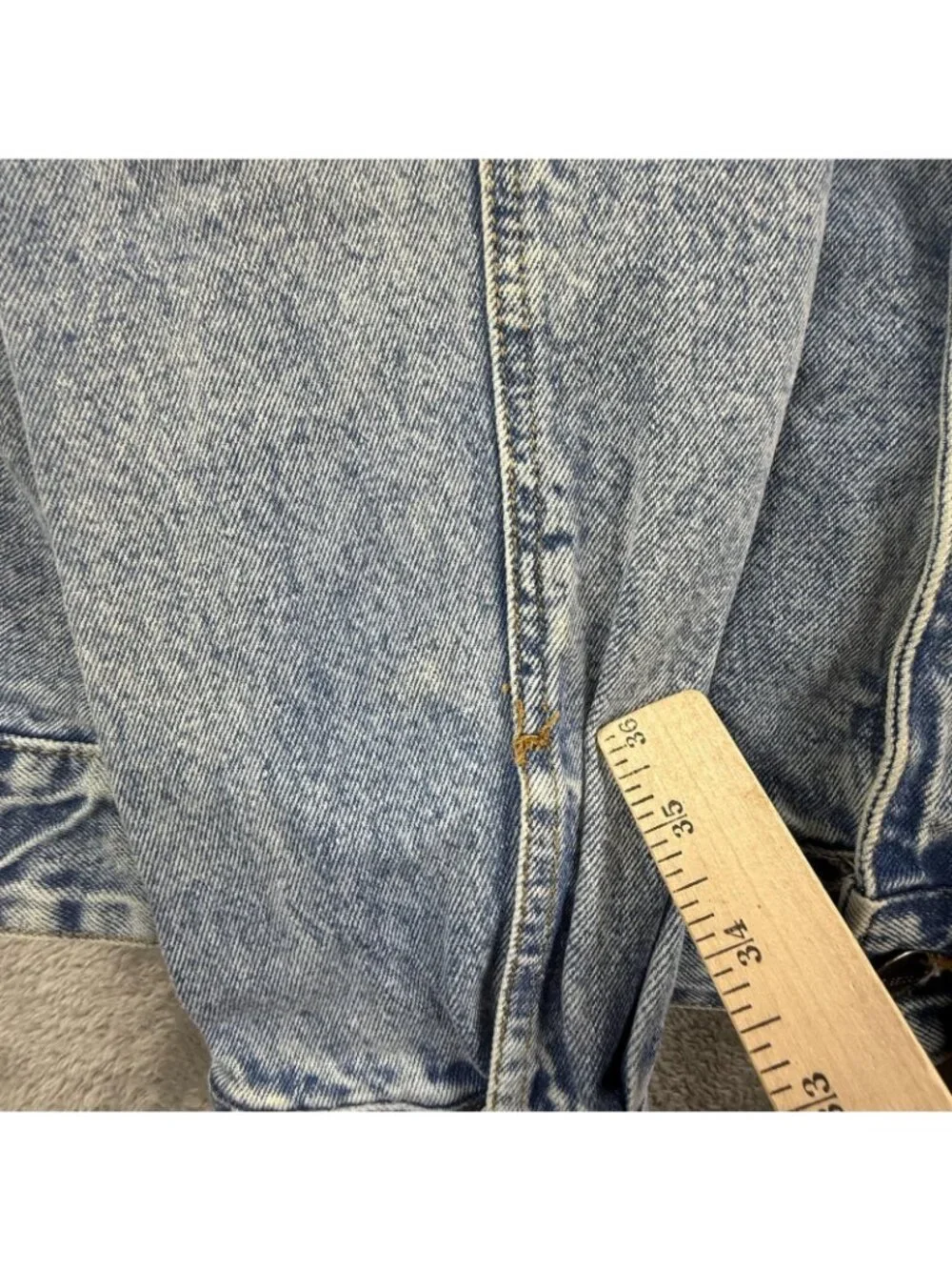 SpongeBob Members Only Jacket Men XL Blue Denim Nickelodeon Cartoon Jean Trucker